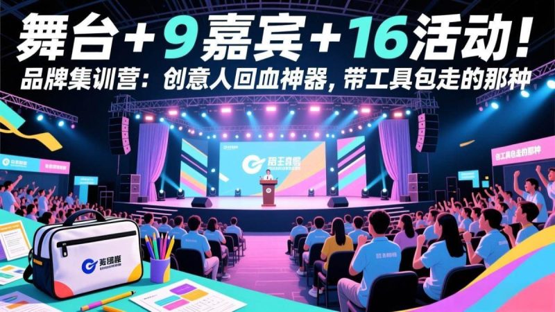 舞台 + 9 嘉宾 + 16 活动!品牌集训营:创意人回血神器,带工具包走的那种|云雀资源分享