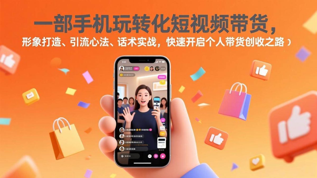 图片[1]-一部手机玩转化短视频带货，形象打造、引流心法、话术实战，快速开启个人带货创收之路
