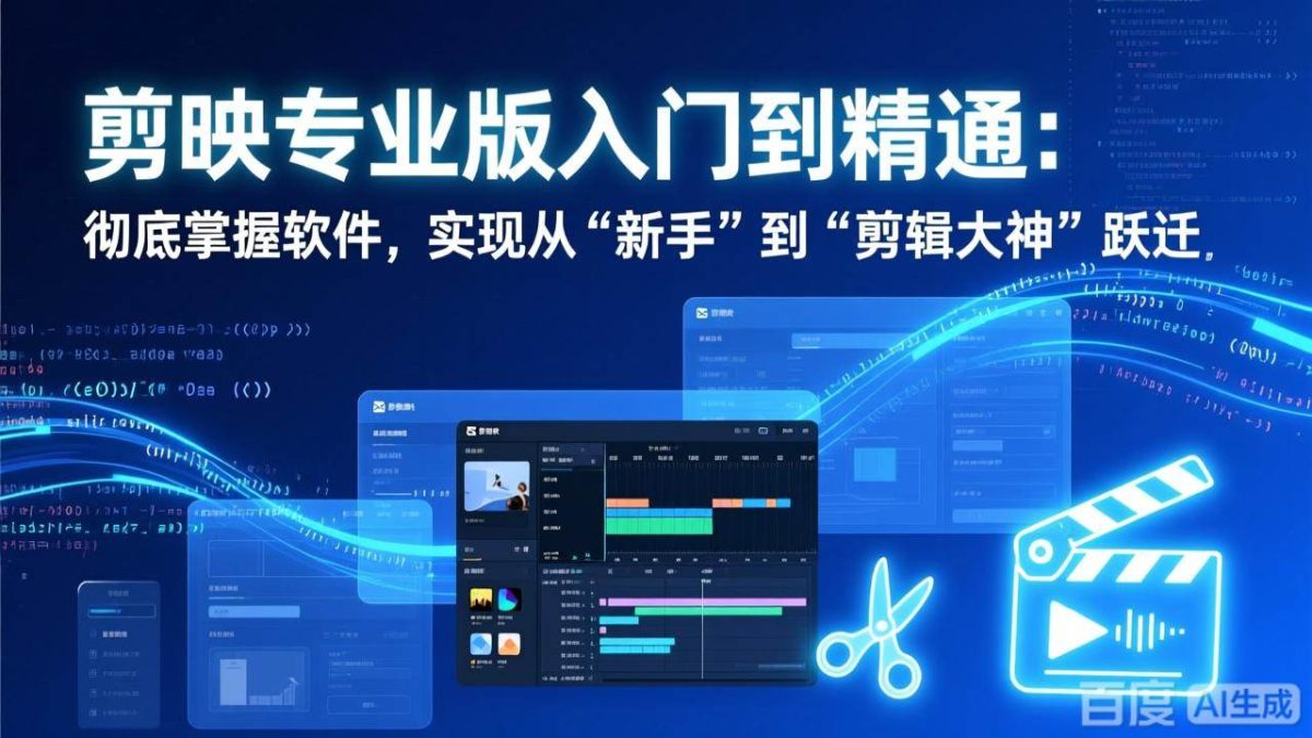 图片[1]-剪映专业版入门到精通：彻底掌握软件，实现从“新手”到“剪辑大神”跃迁