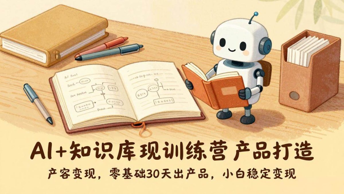 图片[1]-AI+知识库变现训练营，产品打造、内容创作、全平台变现，零基础30天出产品，小白稳定变现