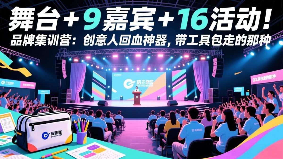 图片[1]-舞台 + 9 嘉宾 + 16 活动！品牌集训营：创意人回血神器，带工具包走的那种