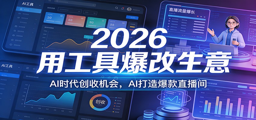 2026用工具爆改生意,AI时代创收机会,AI打造爆款直播间 2026用工具爆改生意,AI时代创收机会,AI打造爆款直播间
