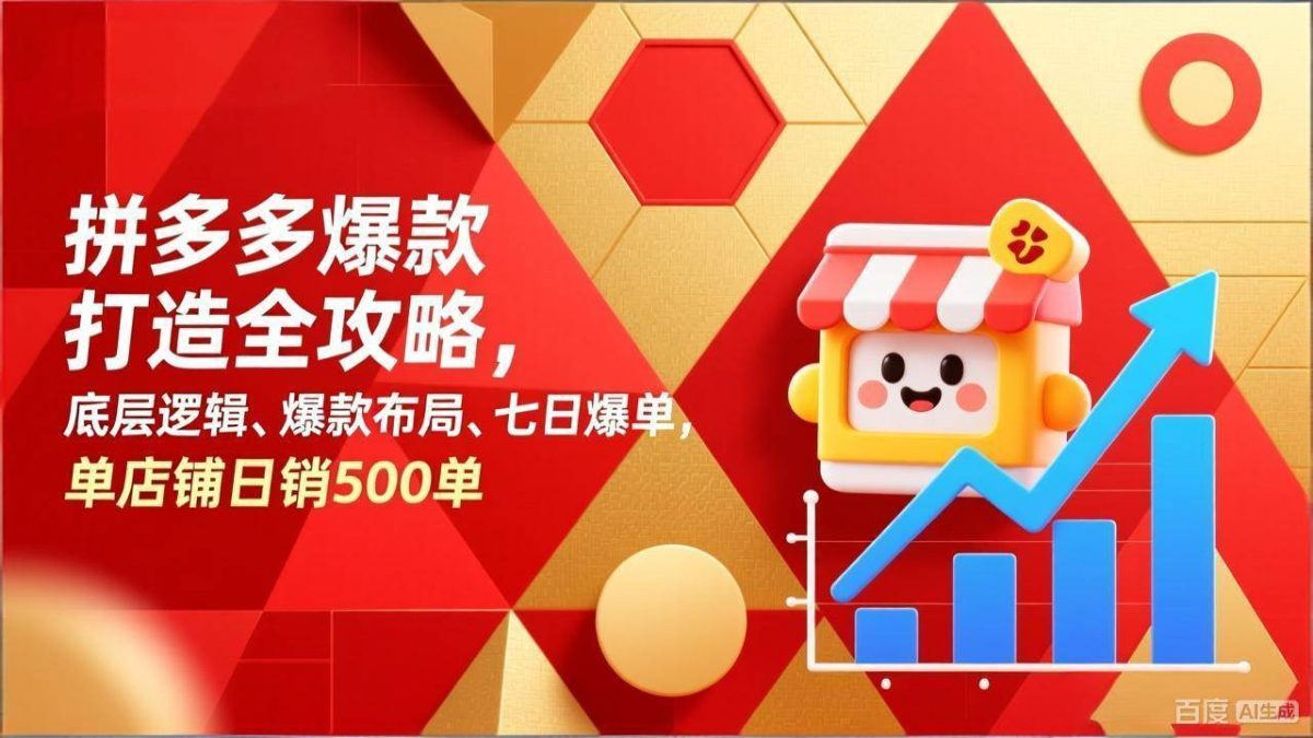 图片[1]-拼多多爆款打造全攻略，底层逻辑、爆款布局、七日爆单，单店铺日销500单