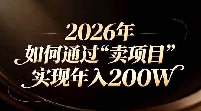 图片[1]-站在2026年的十字路口：一个普通人如何通过卖项目实现年入200万