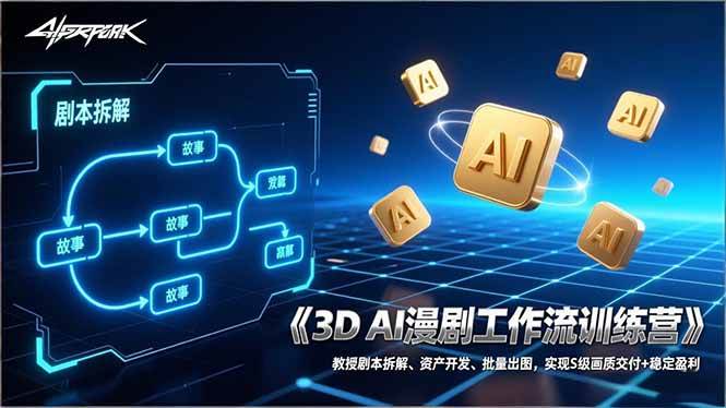 图片[1]-3D AI漫剧工作流训练营：教授剧本拆解、资产开发、批量出图，实现S级画质交付+稳定盈利