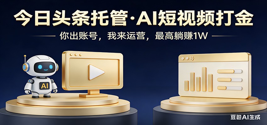 头条号AI托管,我提供作品,你提供账号,每天5分钟发布,小白躺赚3000+|云雀资源分享