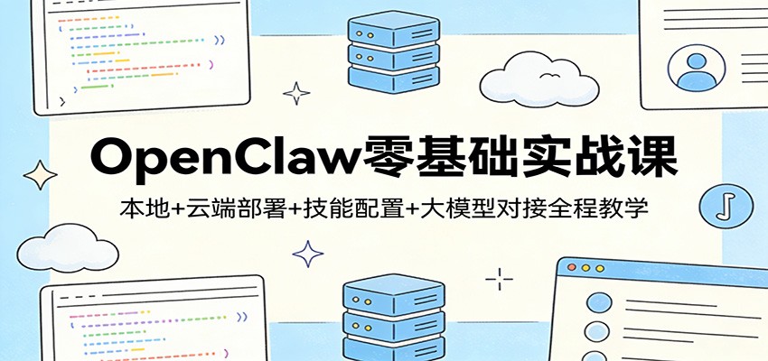 OpenClaw零基础实战课:本地+云端部署+技能配置+大模型对接全程教学|云雀资源分享