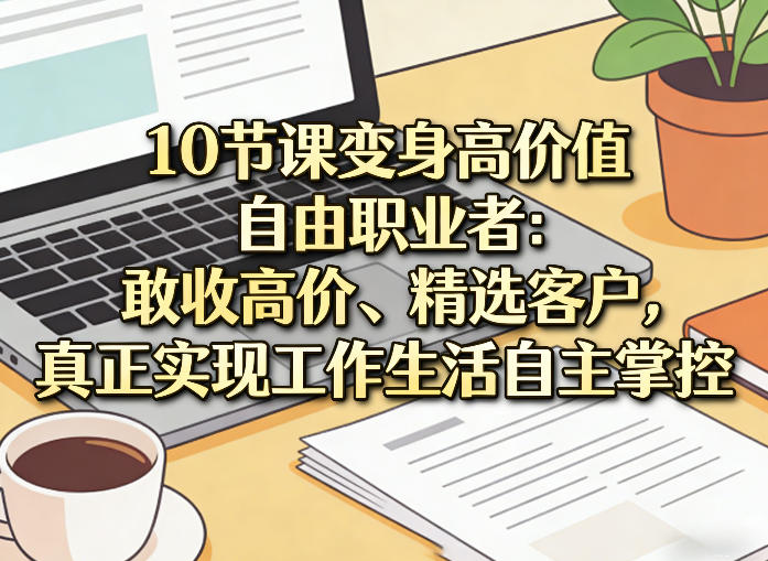 10节课变身高价值自由职业者：敢收高价、精选客户，真正实现工作生活自主掌控|云雀资源分享