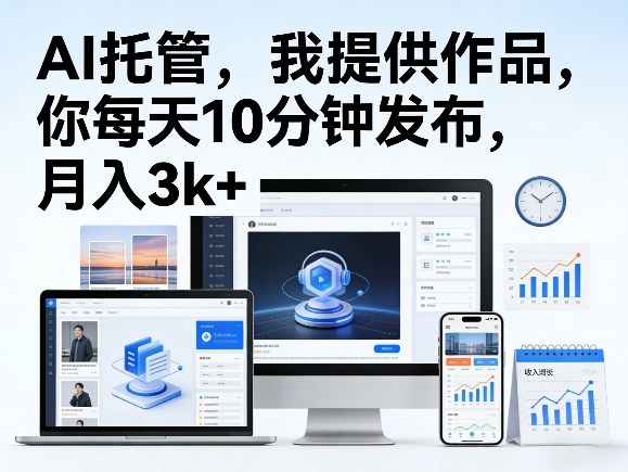 公众号AI托管,我提供作品,你每天10分钟发布,月入3k+【揭秘】|云雀资源分享