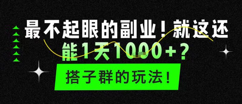 最不起眼的副业！就这还能1天1k+？搭子群的玩法！|云雀资源分享