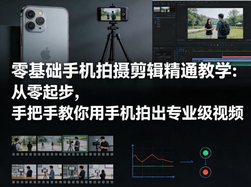 零基础手机拍摄剪辑精通教学:从零起步,手把手教你用手机拍出专业级视频|云雀资源分享