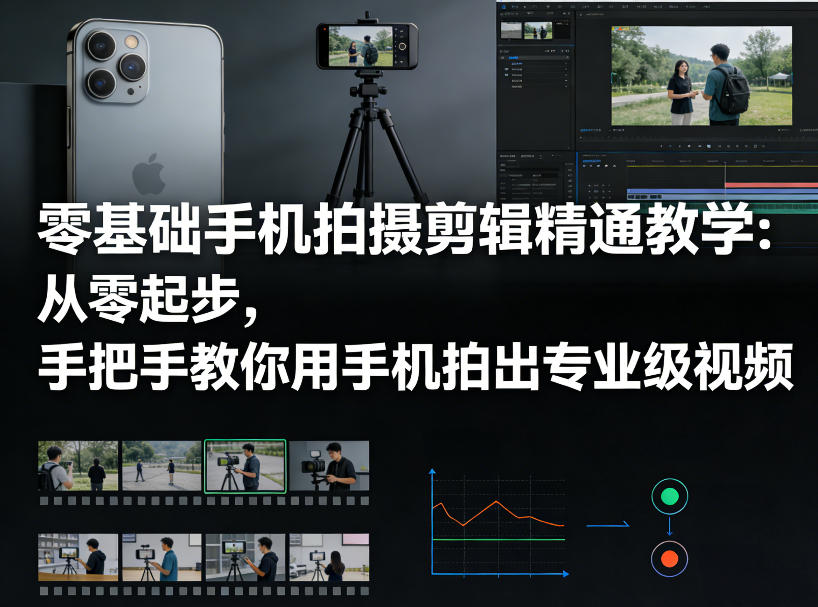 零基础手机拍摄剪辑精通教学：从零起步，手把手教你用手机拍出专业级视频|云雀资源分享