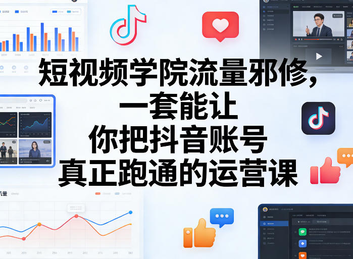 短视频学院流量邪修，一套能让你把抖音账号真正跑通的运营课|云雀资源分享