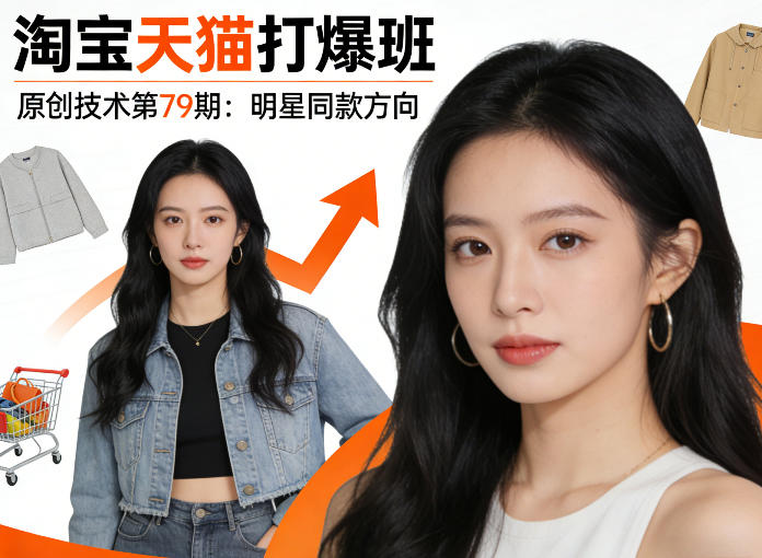 《淘宝天猫打爆班》原创技术第79期：明星同款方向|云雀资源分享