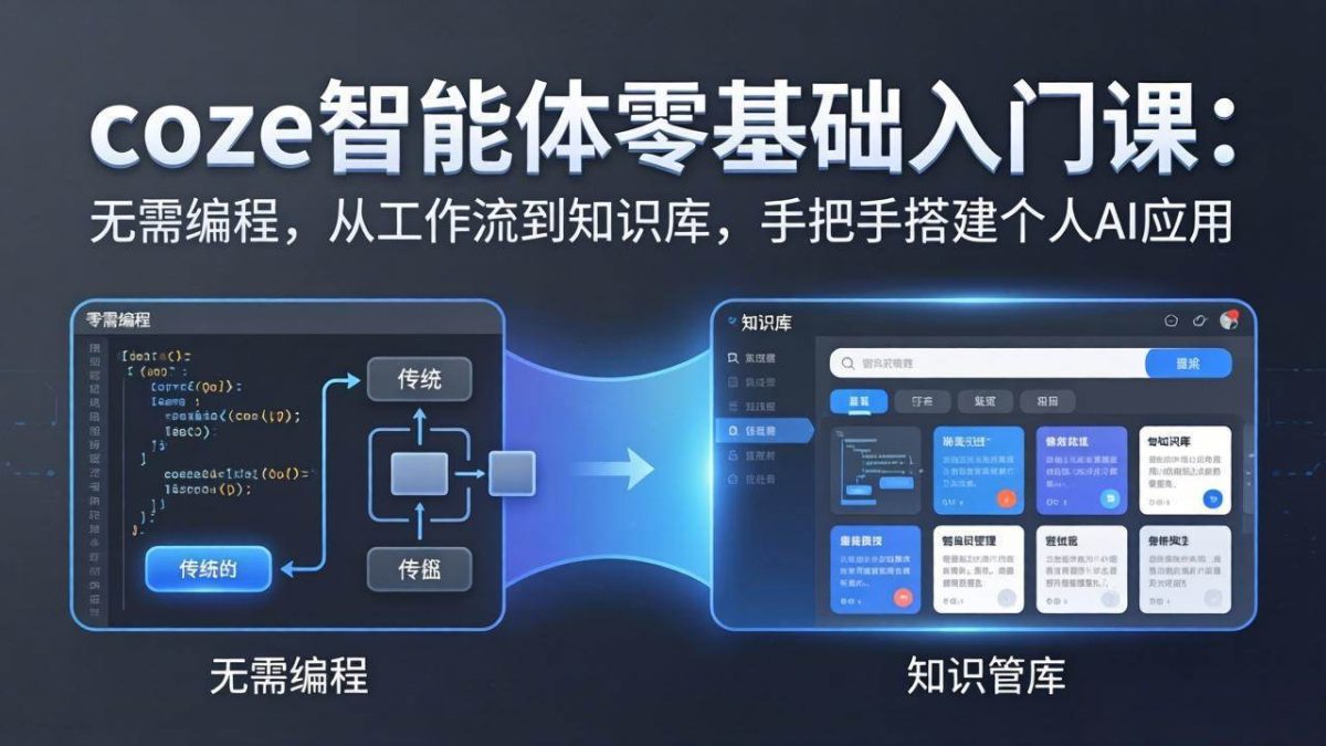 coze智能体零基础入门课：无需编程，从工作流到知识库，手把手搭建个人AI应用|云雀资源分享