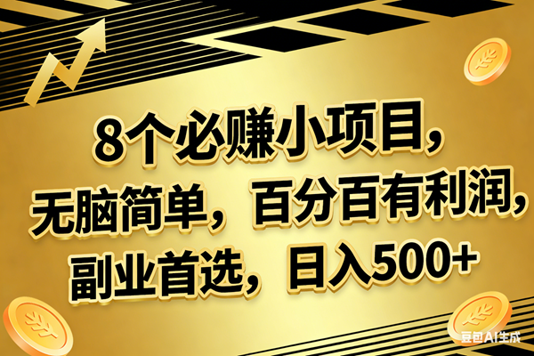 10个必赚的小项目，百分百有利润，无脑简单，副业首选，日入300+|云雀资源分享