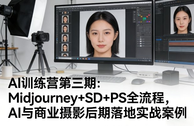 AI训练营第三期：Midjourney+SD+PS全流程，AI与商业摄影后期落地实战案例|云雀资源分享