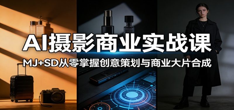 AI摄影商业实战课：MJ+SD从零掌握创意策划与商业大片合成|云雀资源分享