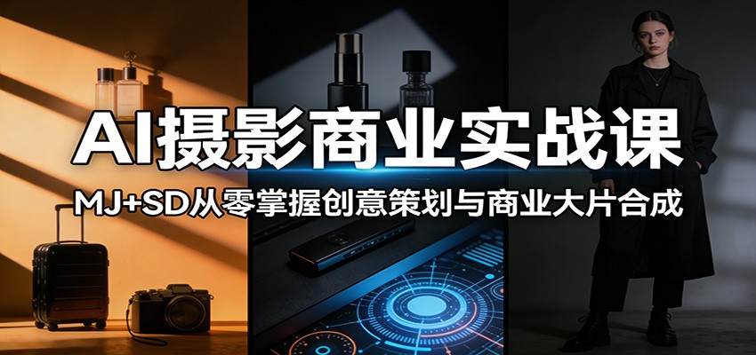 AI摄影商业实战课：MJ+SD从零掌握创意策划与商业大片合成|云雀资源分享