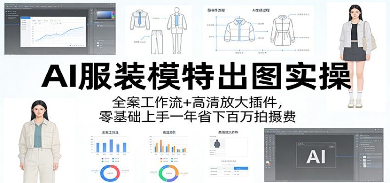 AI服装模特出图实操：全案工作流+ 高清放大插件，零基础上手一年省下百万拍摄费|云雀资源分享