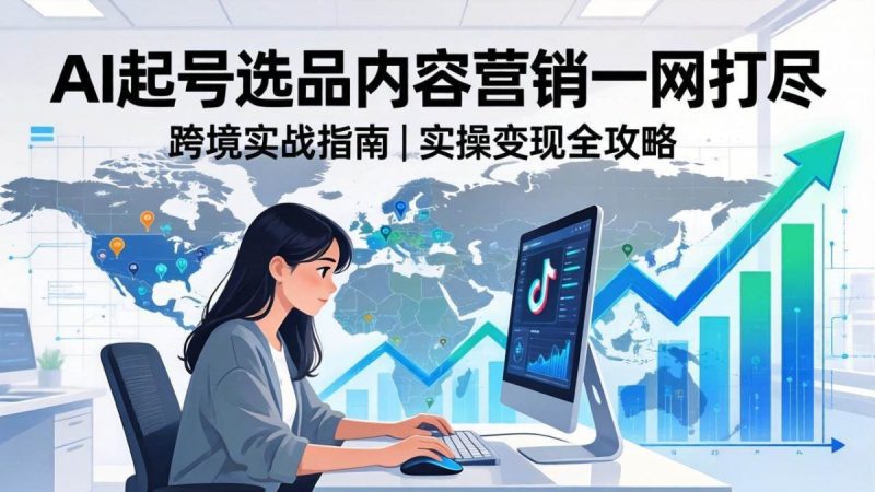 2026 TikTok 跨境AI实操：从零基础到变现全流程，AI起号选品内容营销一网打尽|云雀资源分享