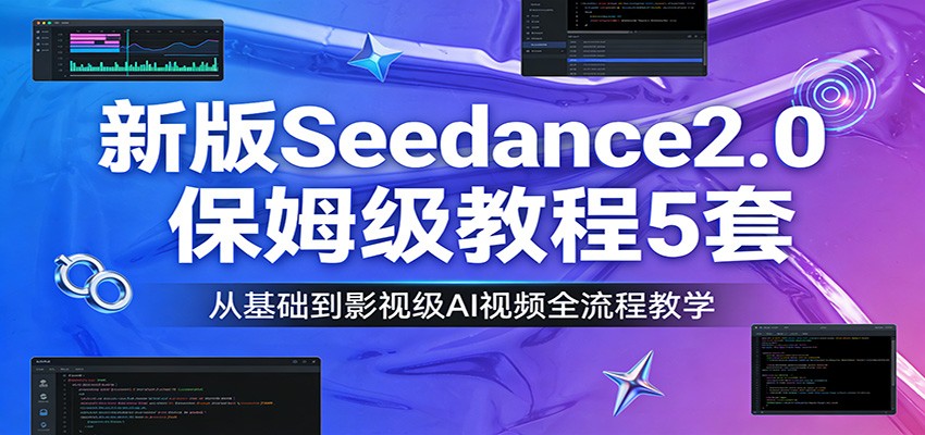 新版Seedance2.0保姆级教程5套：从基础到影视级AI视频全流程教学|云雀资源分享