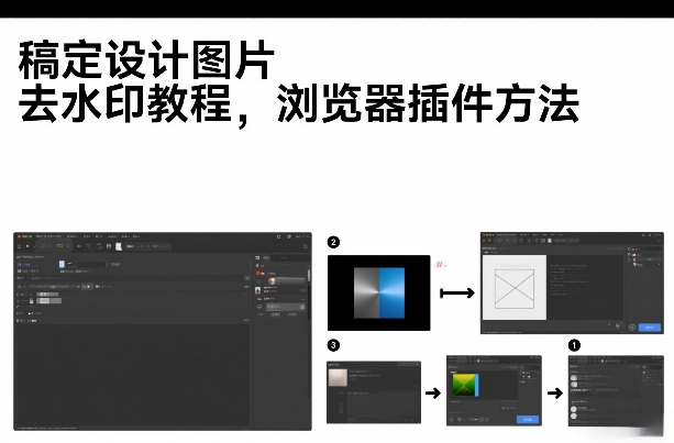稿定设计图片去水印教程，浏览器插件方法|云雀资源分享
