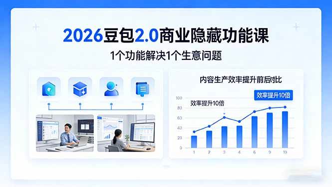 2026豆包2.0商业隐藏功能课，1个功能解决1个生意问题，内容生产效率提升10倍|云雀资源分享