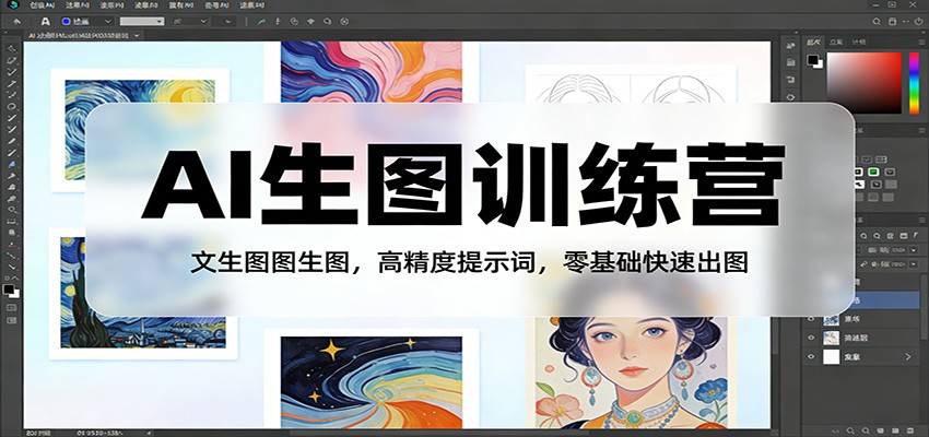AI生图训练营：文生图图生图，高精度提示词，零基础快速出图|云雀资源分享