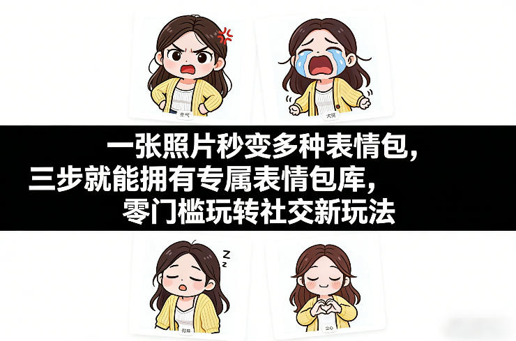 一张照片秒变多种表情包，三步就能拥有专属表情包库，零门槛玩转社交新玩法【文档】|云雀资源分享