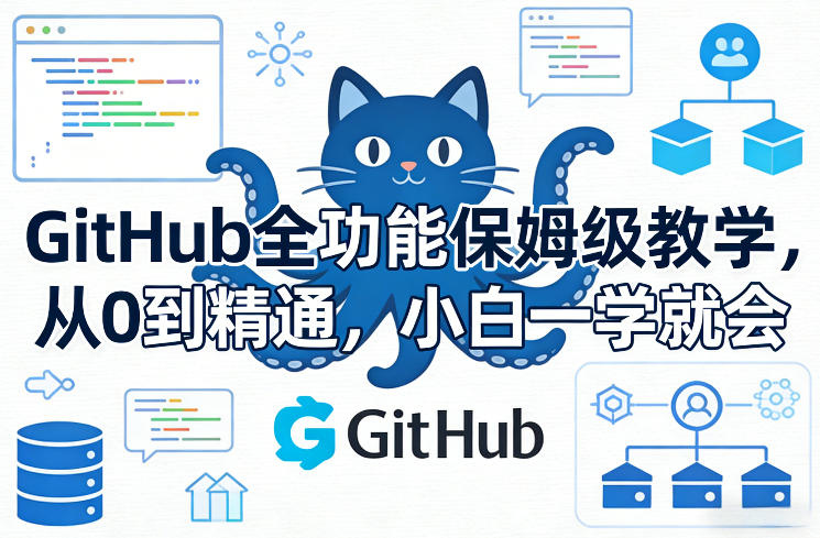 GitHub全功能保姆级教学，从0到精通，小白一学就会|云雀资源分享