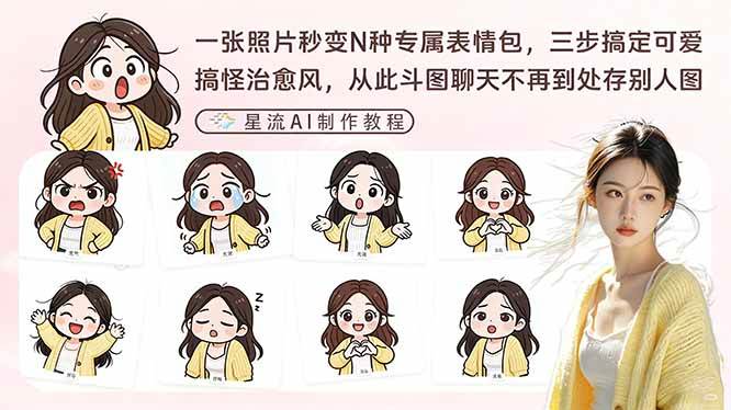 一张照片秒变N种专属表情包，三步搞定可爱搞怪治愈风，从此斗图聊天不再到处存别人图|云雀资源分享