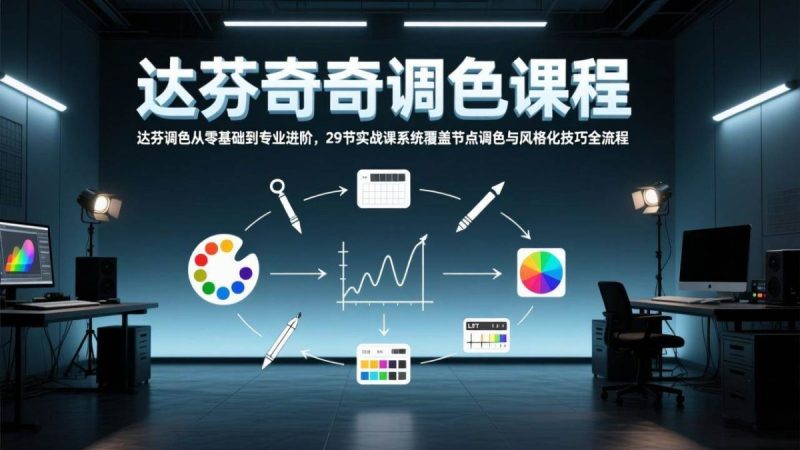 达芬奇调色从零基础到专业进阶，29节实战课系统覆盖节点调色与风格化技巧全流程|云雀资源分享