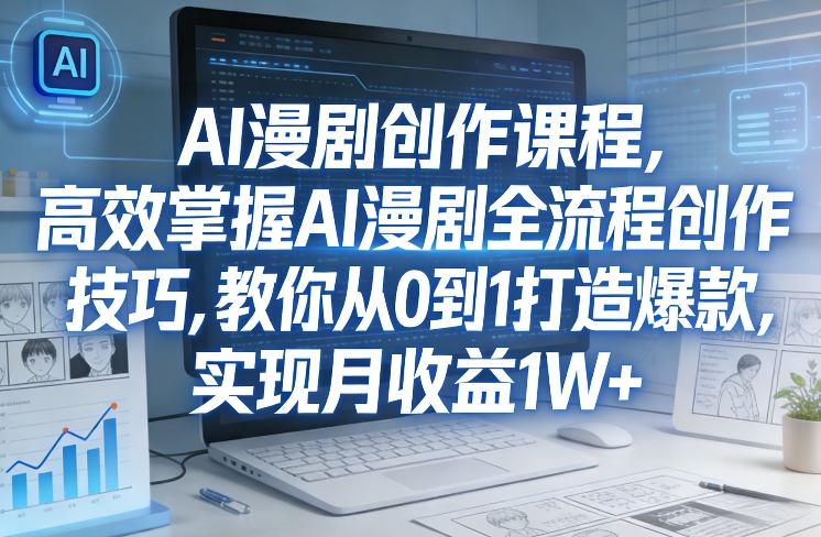 某社群AI漫剧创作课程,高效掌握AI漫剧全流程创作技巧,教你从0到1打造爆款,实现月收益1W+|云雀资源分享
