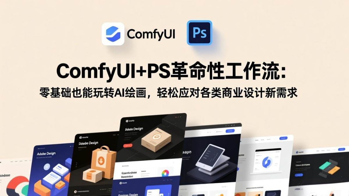 ComfyUI+PS革命性工作流：零基础也能玩转AI绘画，轻松应对各类商业设计新需求|云雀资源分享