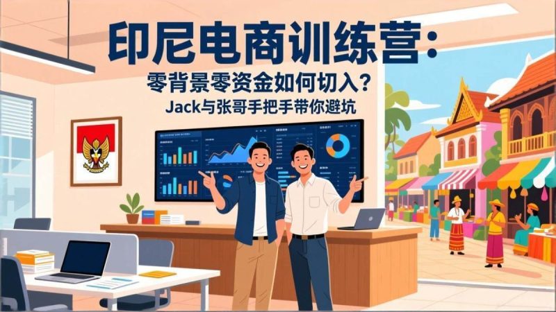 印尼电商训练营：零背景零资金如何切入？Jack与张哥手把手带你避坑|云雀资源分享
