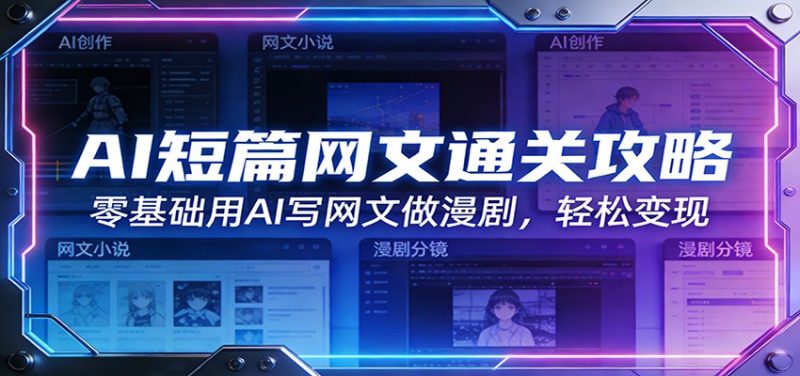 AI短篇网文通关攻略：零基础用AI写网文做漫剧，轻松变现|云雀资源分享