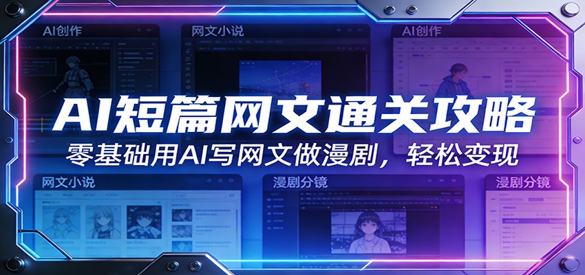AI短篇网文通关攻略：零基础用AI写网文做漫剧，轻松变现|云雀资源分享