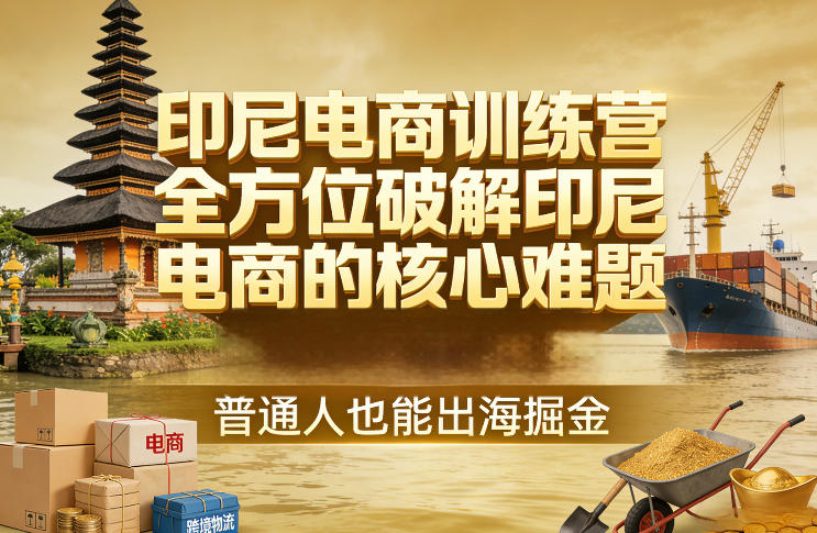 印尼电商训练营，全方位破解印尼电商的核心难题，普通人也能出海掘金|云雀资源分享