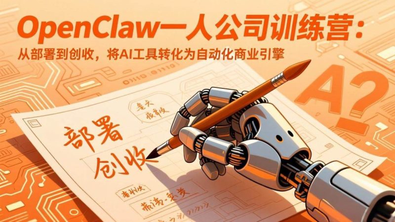 OpenClaw一人公司训练营：从部署到创收，将AI工具转化为自动化商业引擎|云雀资源分享