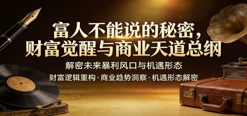 富人不能说的秘密，财富觉醒与商业天道总纲，解密未来暴利风口与机遇形态|云雀资源分享