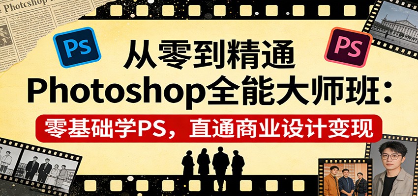 从零到精通Photoshop全能大师班：零基础学PS，直通商业设计变现|云雀资源分享
