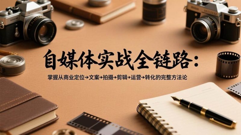 自媒体实战全链路：掌握从商业定位→文案→拍摄→剪辑→运营→转化的完整方法论|云雀资源分享