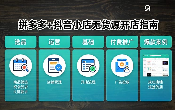 拼多多+抖音小店无货源开店,包括:选品、运营、基础、付费推广、爆款案例等(更新26年3月)|云雀资源分享