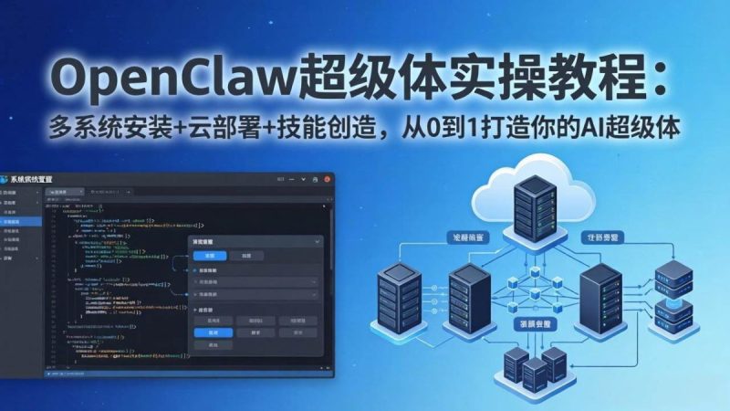 OpenClaw-小龙虾 超级体实操教程：多系统安装+云部署+技能创造，从0到1打造你的AI超级体|云雀资源分享