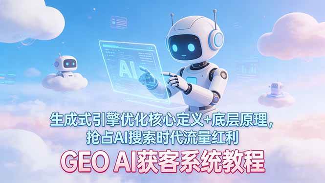 GEO AI获客系统教程：生成式引擎优化核心定义+底层原理，抢占AI搜索时代流量红利|云雀资源分享