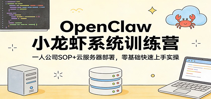 OpenClaw小龙虾系统训练营：一人公司SOP，云服务器部署，零基础快速上手实操|云雀资源分享