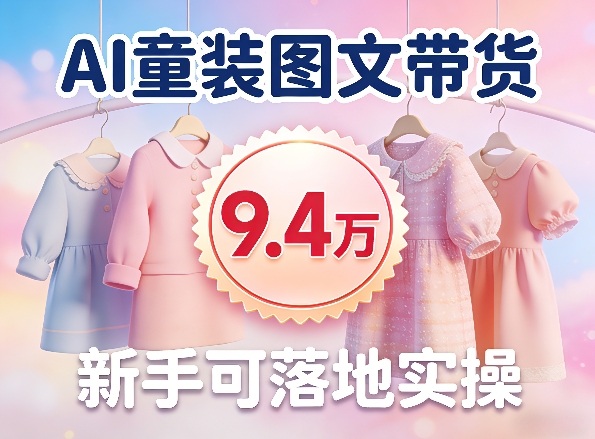 AI童装图文带货拆解，累计出单9.4W，新手可落地实操|云雀资源分享