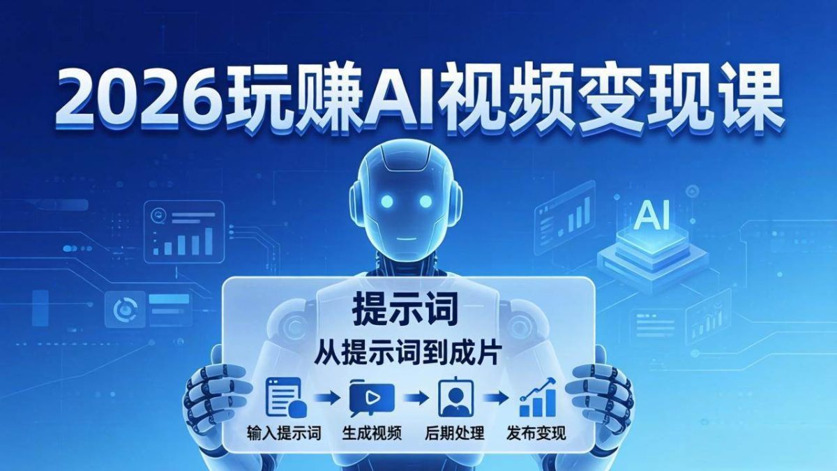 图片[1]-2026玩赚AI视频变现课：掌握 AI 视频全流程技能，从提示词到成片高效产出