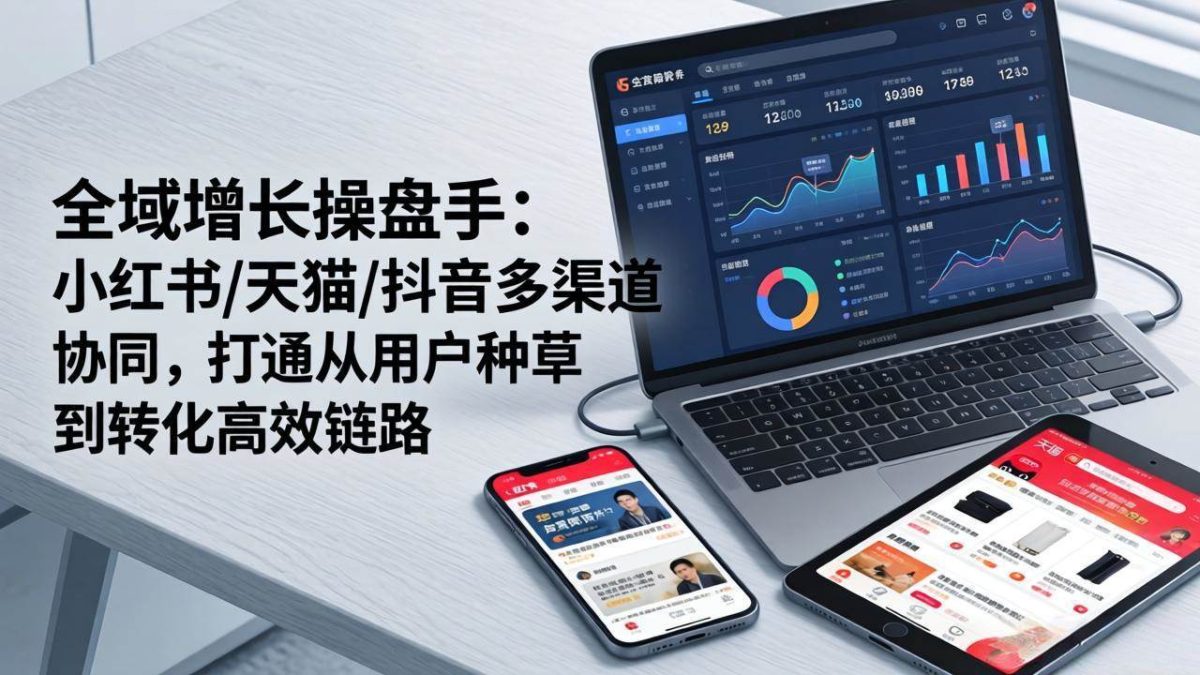 图片[1]-全域增长操盘手：小红书/天猫/抖音多渠道协同，打通从用户种草到转化高效链路